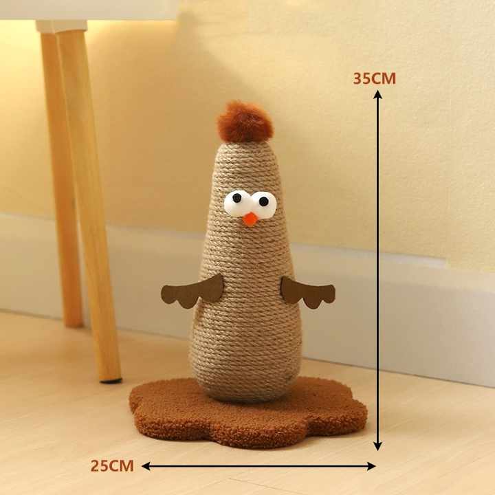 Yellow Adorable Chick Cat Scratching Post - Durable Sisal Rope Scratcher Toy for Cats & Kittens Tristar Online