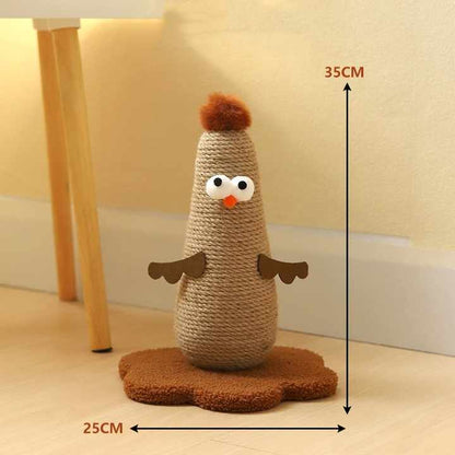 Yellow Adorable Chick Cat Scratching Post - Durable Sisal Rope Scratcher Toy for Cats & Kittens Tristar Online