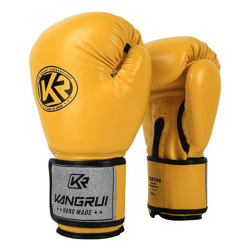 Yellow And Silver Durable 8oz PU Leather Boxing Gloves - Padded & Ventilated for Training Tristar Online