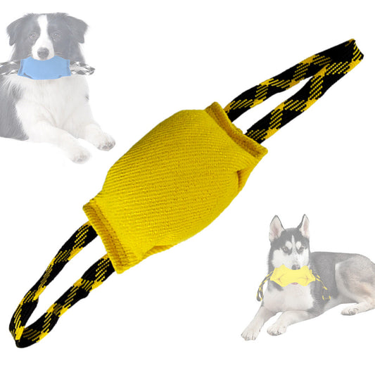 Yellow Durable Dog Tug Toy with 2 Handles - Interactive Bite Pillow for Training & Tug of War Tristar Online