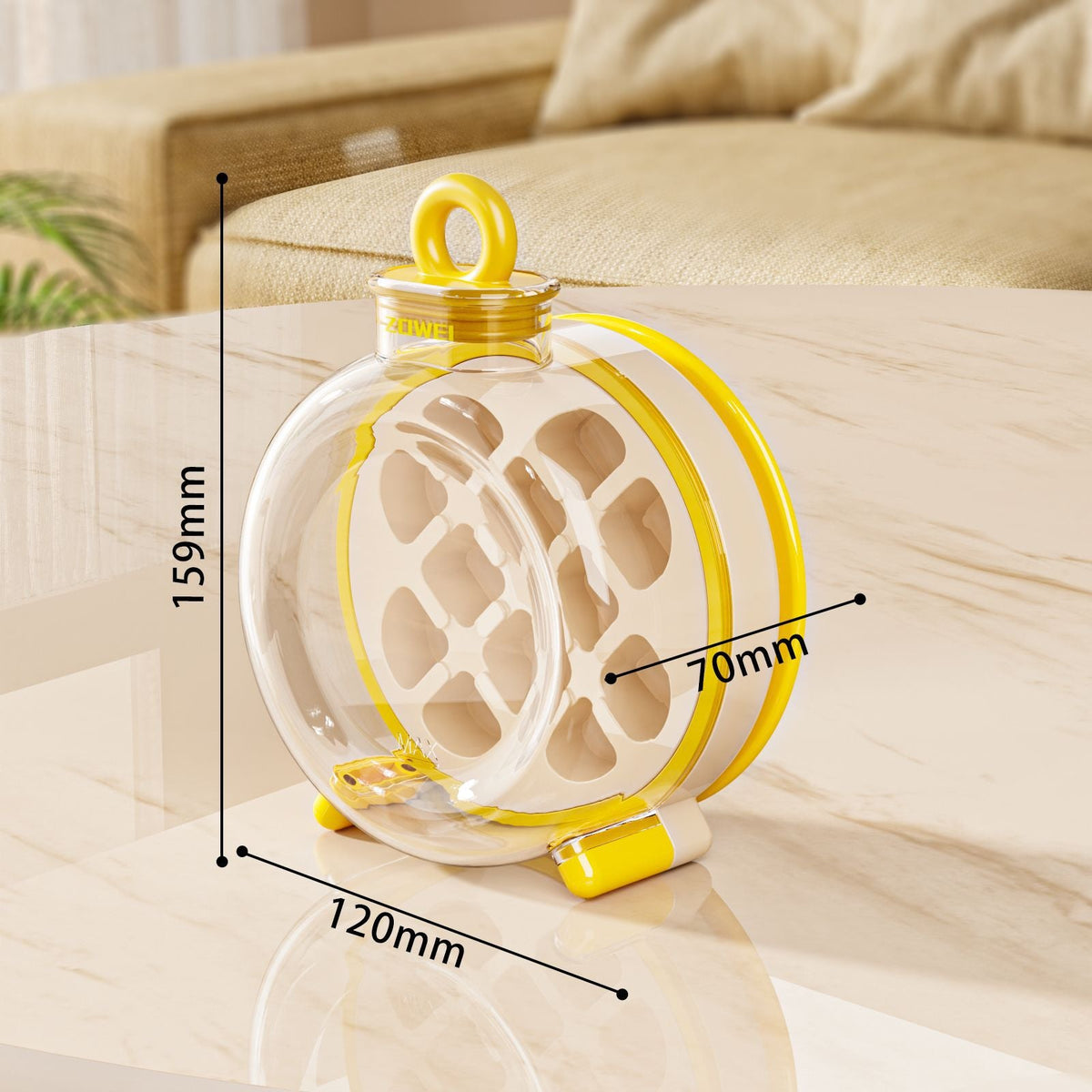 Yellow Portable Press-Release Ice Cube Maker Bottle - Makes 12 Cubes, Doubles as Bottle Tristar Online