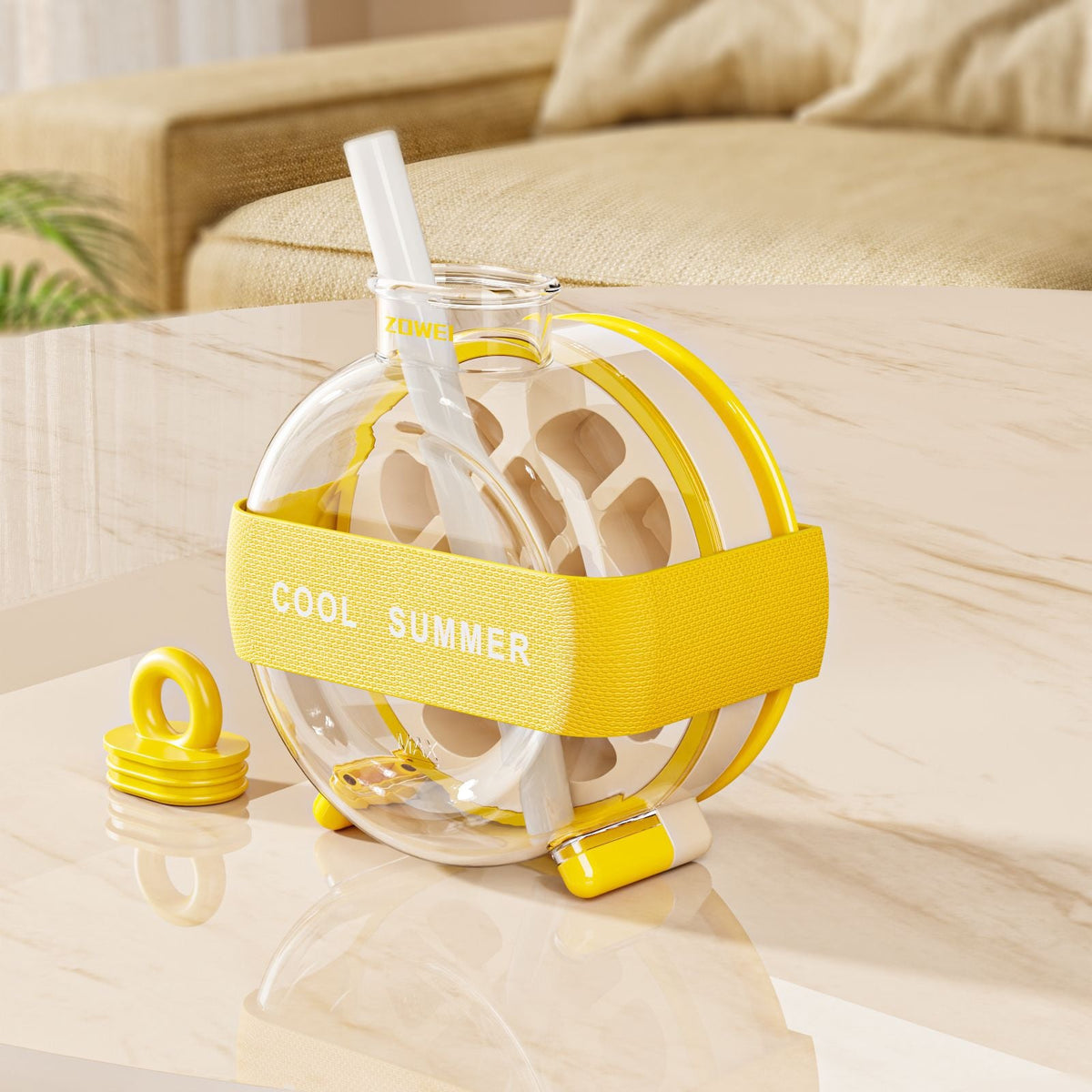 Yellow Portable Press-Release Ice Cube Maker Bottle - Makes 12 Cubes, Doubles as Bottle Tristar Online