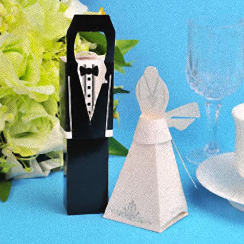 10 Pack of 5 Bride and 5 Groom Wedding Bridal Bomboniere Favor Candy Choc Almond Box - Kate Aspen Design Tristar Online