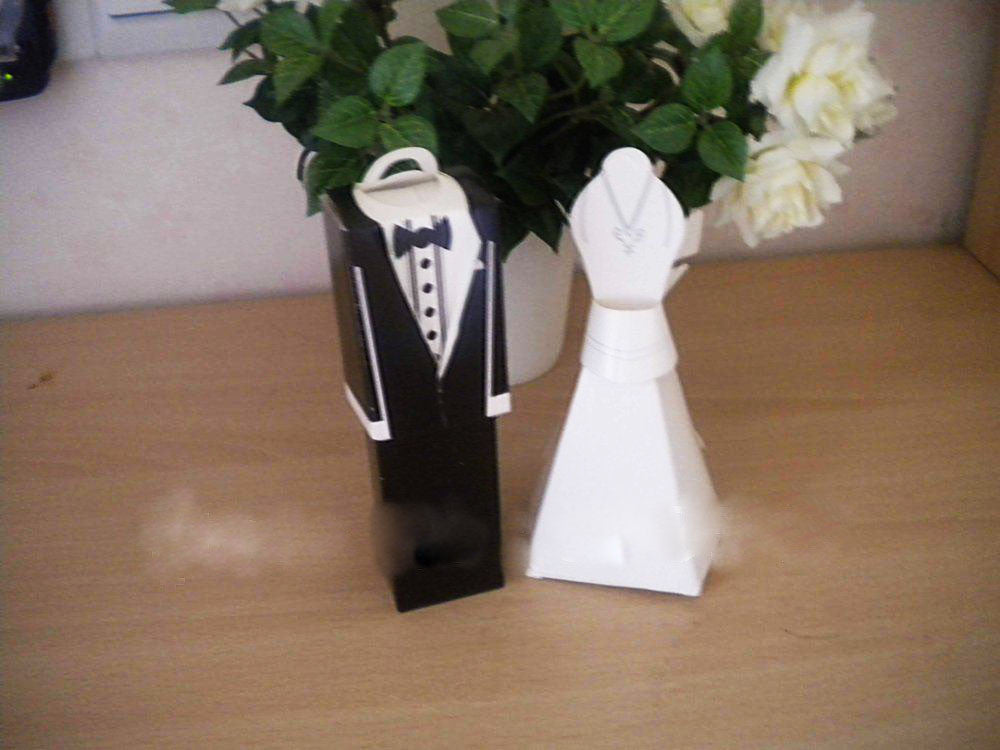 10 Pack of 5 Bride and 5 Groom Wedding Bridal Bomboniere Favor Candy Choc Almond Box - Kate Aspen Design Tristar Online
