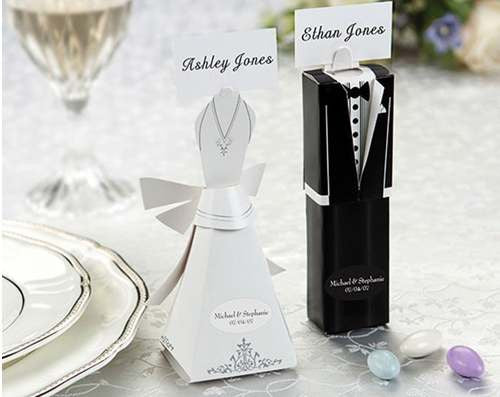 10 Pack of 5 Bride and 5 Groom Wedding Bridal Bomboniere Favor Candy Choc Almond Box - Kate Aspen Design Tristar Online