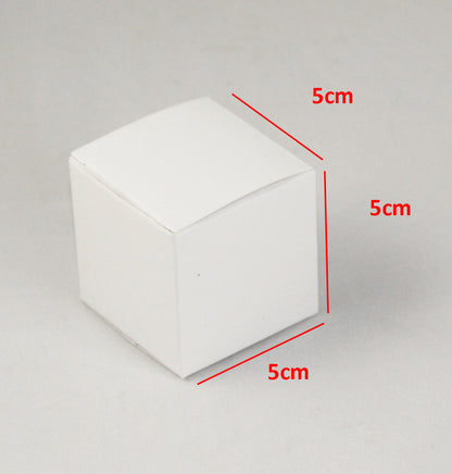 10 Pack of White 5cm Square Cube Card Gift Box - Folding Packaging Small rectangle/square Boxes for Wedding Jewelry Gift Party Favor Model Candy Chocolate Soap Box Tristar Online