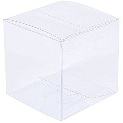 100 Pack of 6cm Clear PVC Plastic Folding Packaging Small rectangle/square Boxes for Wedding Jewelry Gift Party Favor Model Candy Chocolate Soap Box Tristar Online