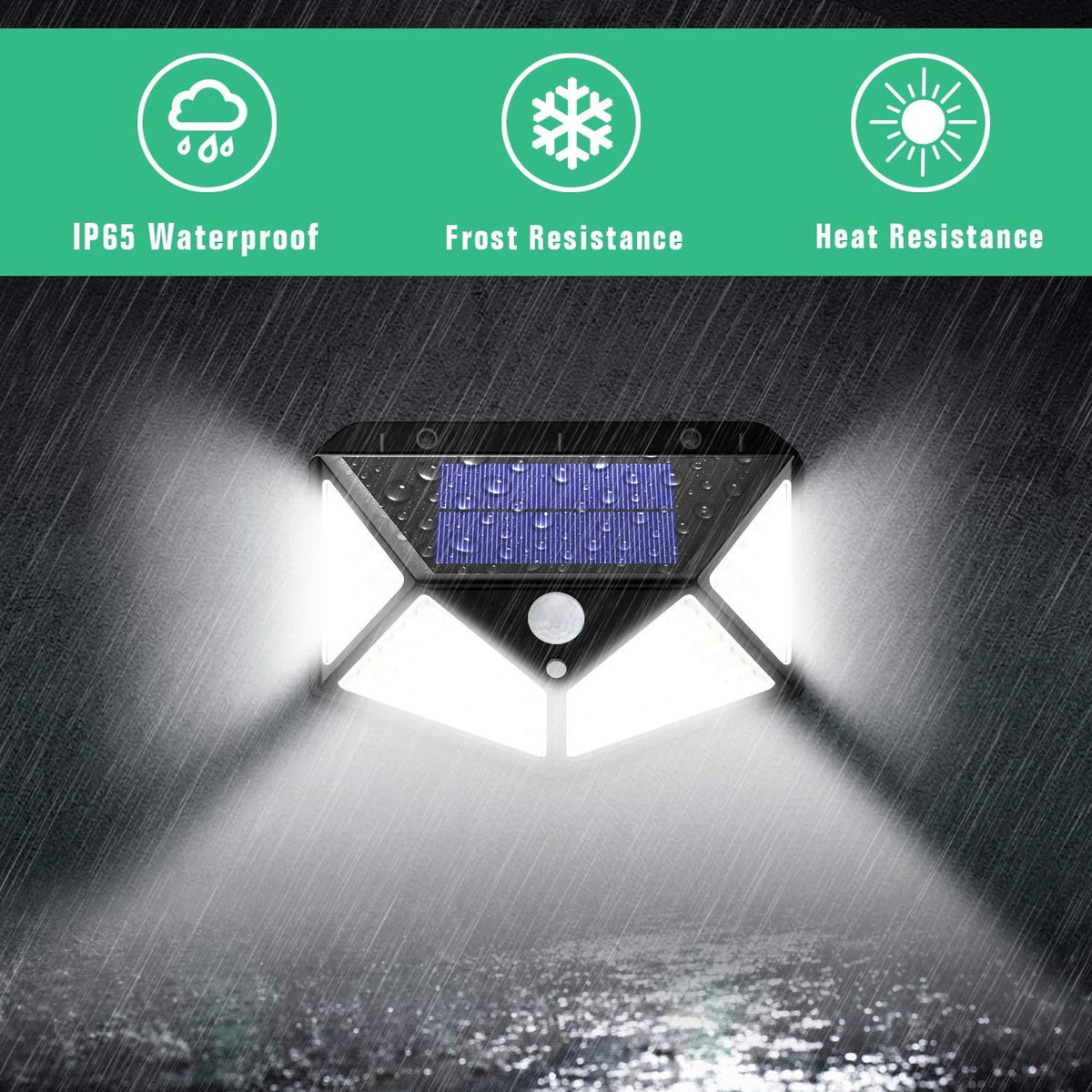 100 Waterproof LED Motion Sensor Solar Security Lights Outdoor (2pack) Tristar Online