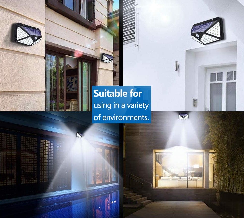 100 Waterproof LED Motion Sensor Solar Security Lights Outdoor (2pack) Tristar Online