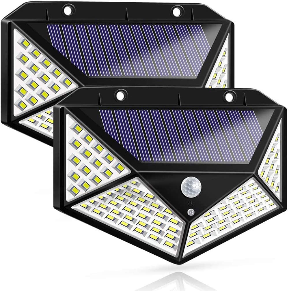 100 Waterproof LED Motion Sensor Solar Security Lights Outdoor (2pack) Tristar Online