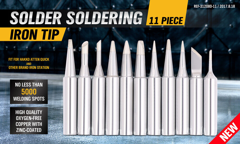11Pc Soldering Iron Tips Solder Rework Lead Free Hakko Soldering Station AU Tristar Online