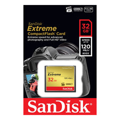 SanDisk 32GB Extreme CompactFlash Card with (write) 85MB/s and (Read)120MB/s - SDCFXSB-032G Tristar Online