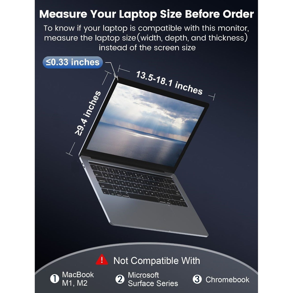 15.6 inch Dual Portable Trifold Monitor 1080P IPS FHD Monitor Screen Extender For Laptop - Space Grey (AU Version) Trion