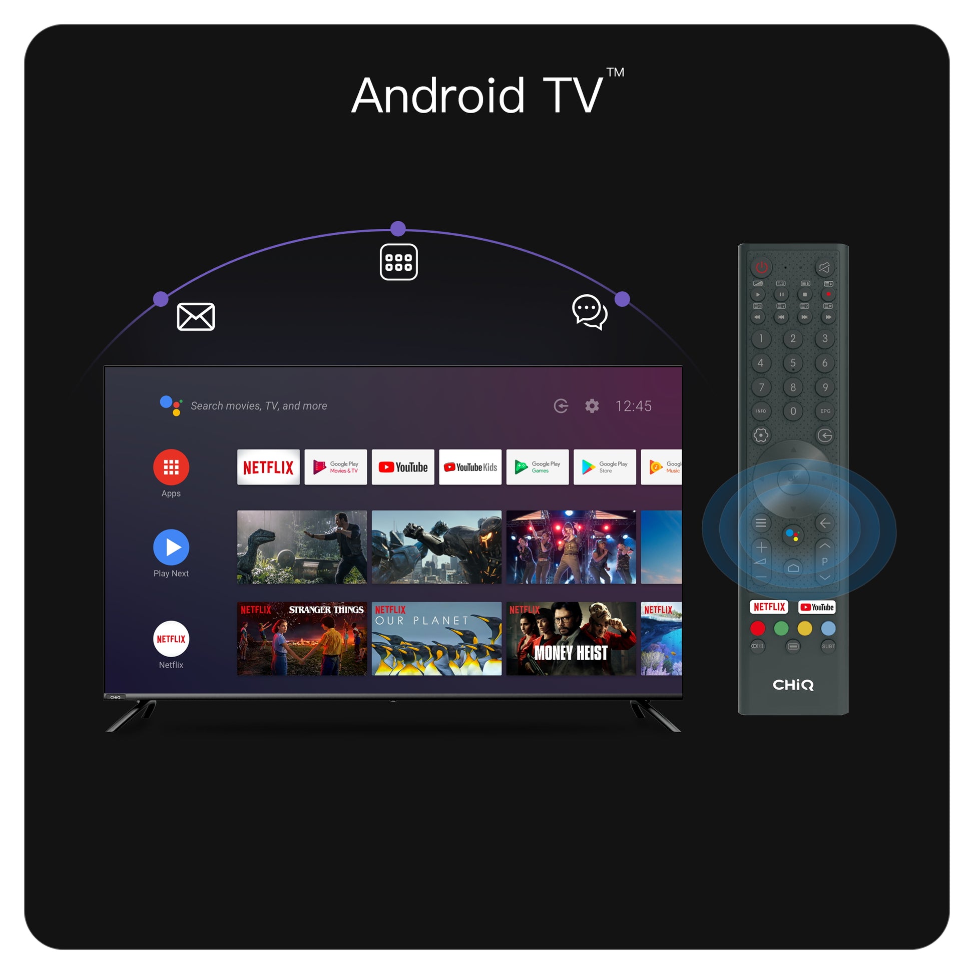 Chiq 58 Inch 4K UHD Smart Android LED TV (Refurbished) Chiq