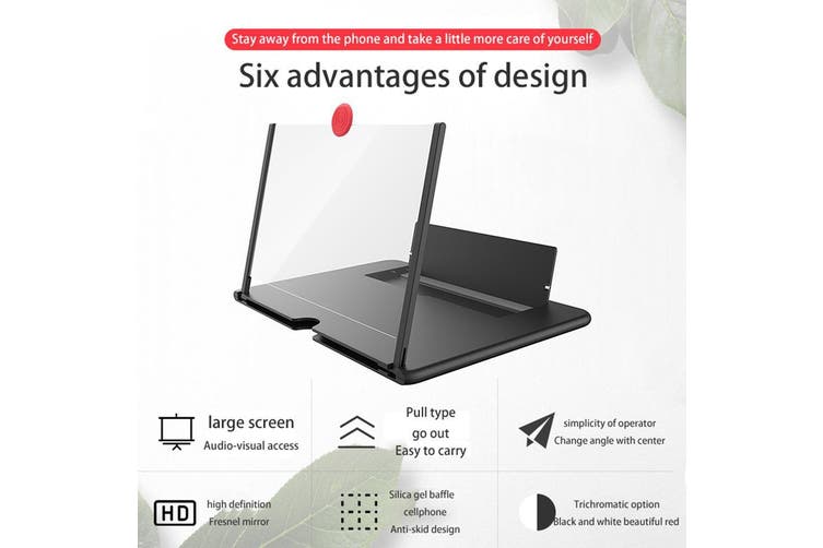 3D UHD Folding Mobile Phone Screen Magnifier Video Amplifier Adjustable Stand Trion