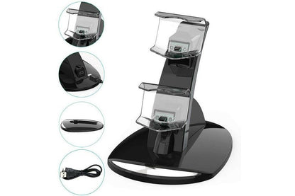 Dual Controllers Charger Charging Dock Station Stand For Sony PS5 Playstation 5 DualSense Controller Trion