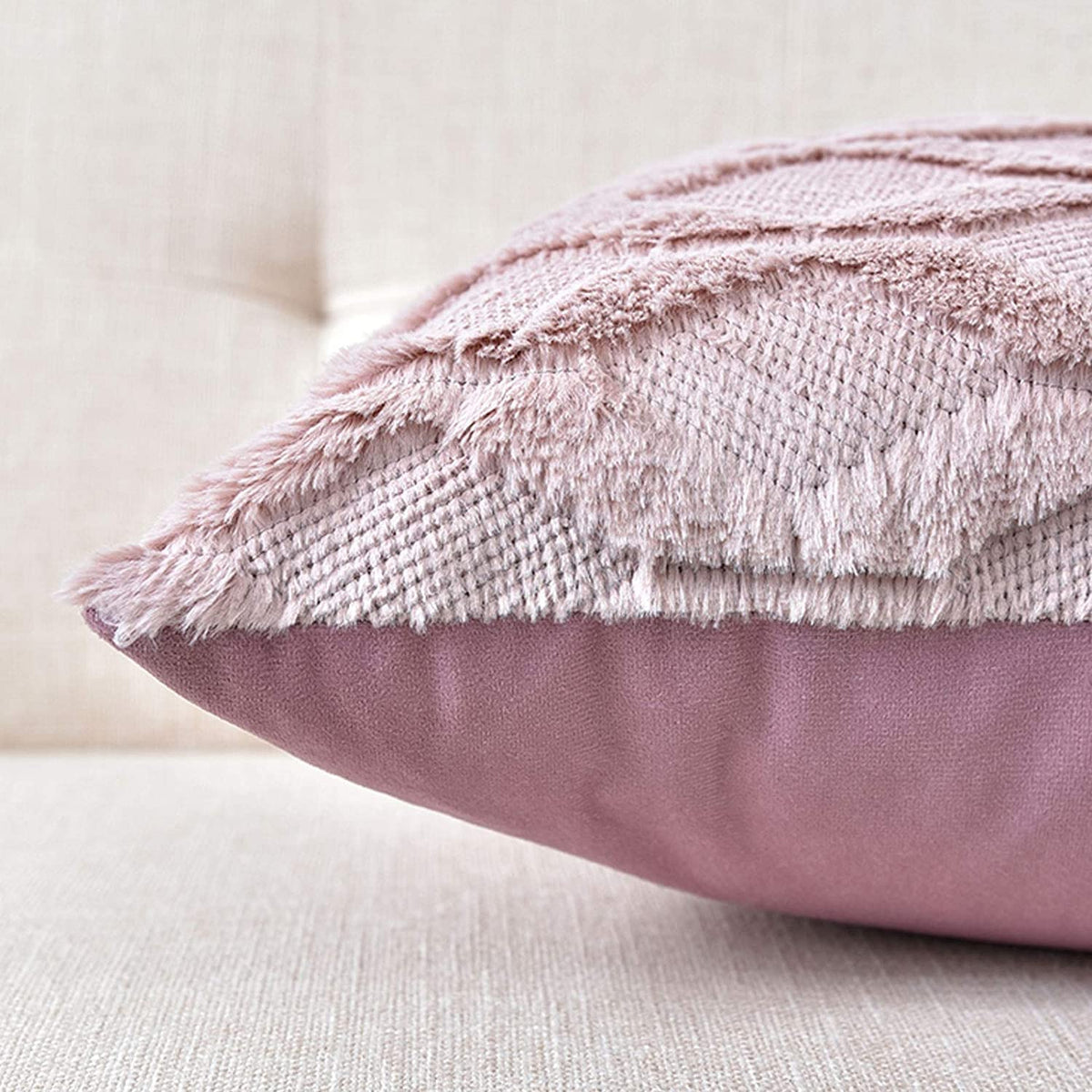 2 Pack Decorative Boho Throw Pillow Covers 45 x 45 cm (Pink) Tristar Online