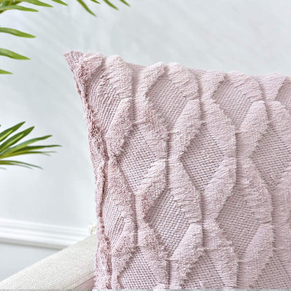2 Pack Decorative Boho Throw Pillow Covers 45 x 45 cm (Pink) Tristar Online