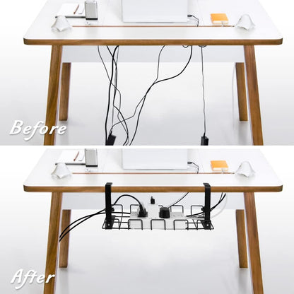 2 pack Under Desk Cable Management Tray, Black Tristar Online
