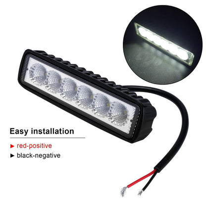 2 x 6inch 18W LED Work Light Bar Driving Lamp Flood Truck Offroad MINING UTE 4WD Tristar Online
