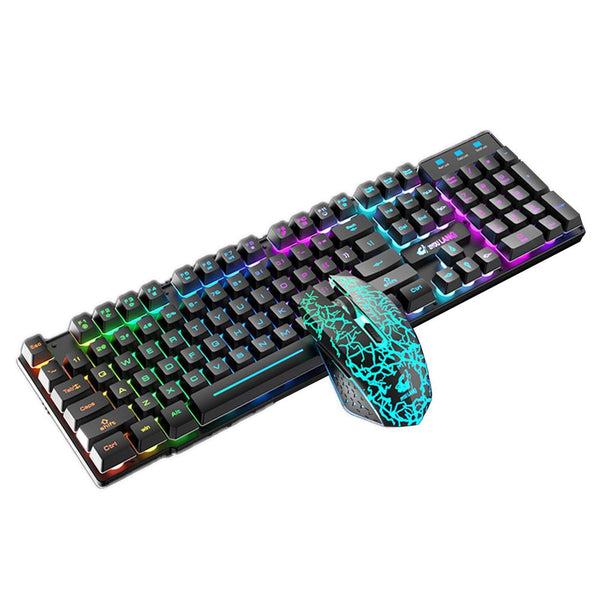 K-SNAKE KM320 RGB LED Backlight Gaming Keyboard and Mouse Combo - Black K-Snake