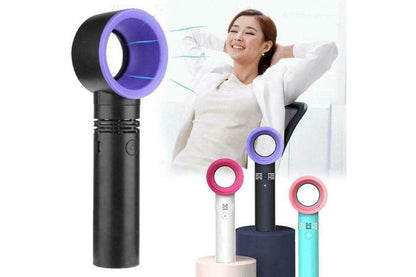 Portable Handheld Fan USB Summer Fan No Leaf Handy Bladeless AU Trion