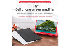 3D UHD Folding Mobile Phone Screen Magnifier Video Amplifier Adjustable Stand Trion