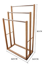 CARLA HOME Bamboo Towel Bar Metal Holder Rack 3-Tier Freestanding for Bathroom and Bedroom Tristar Online
