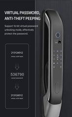 Tuya Q8 5 in 1 Smart Door Lock - Multi Function Fingerprint Passcode Access Card Metal Key Tuya
