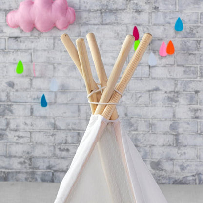 5 Poles Giant Kids Teepee Tent (Natural Canvas) Tristar Online