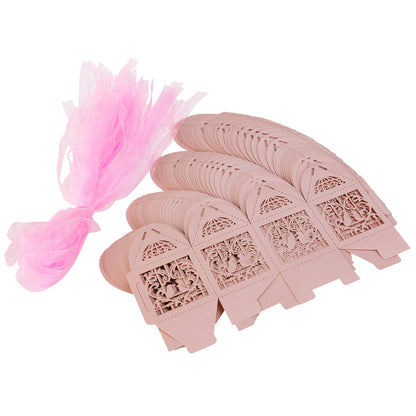 50 Piece Pack - Pink Dove Bird Heart Baby Birth naming Ceremony Bomboniere Favor Lolly Gift Card Box Tristar Online