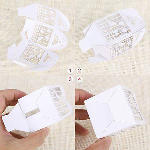 50 Piece Pack - Pink Dove Bird Heart Baby Birth naming Ceremony Bomboniere Favor Lolly Gift Card Box Tristar Online