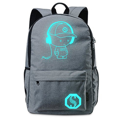 Luminous School Bags For Kids, College Bags For Boys & Girls Students With Waterproof USB Luminous
