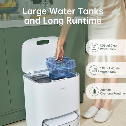 Dreame W10 Self Cleaning Robot Vacuum and Mop Cleaner - White (Brand New) Dock Lid Broken Dreame