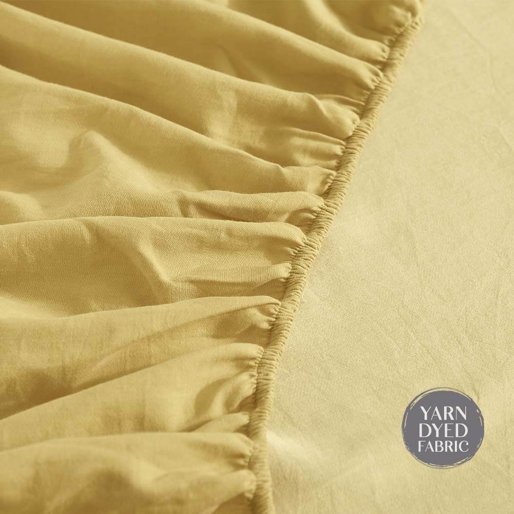 Cosy Club Washed Cotton Sheet Set Pink Brown Single Tristar Online