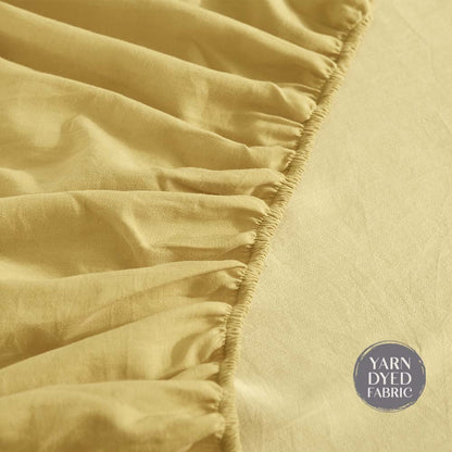 Cosy Club Washed Cotton Sheet Set Pink Brown Single Tristar Online