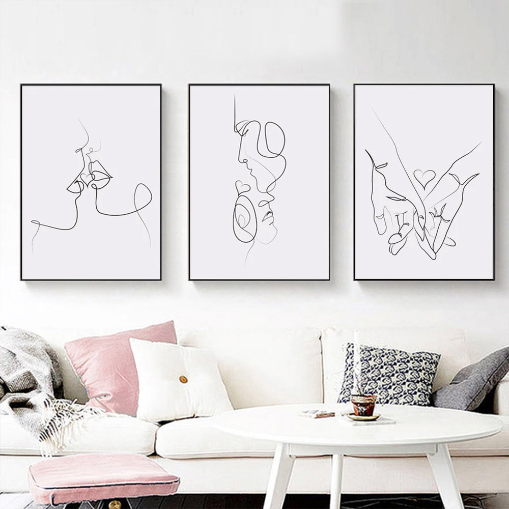 60cmx90cm Couples 3 Sets Black Frame Canvas Wall Art Tristar Online