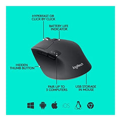 Logitech M720 Wireless Triathlon Mouse - Black Logitech