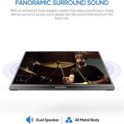 Arzopa S1 Gamut 15.6 inch FHD 1080p Portable Monitor Non Touch Screen Arzopa
