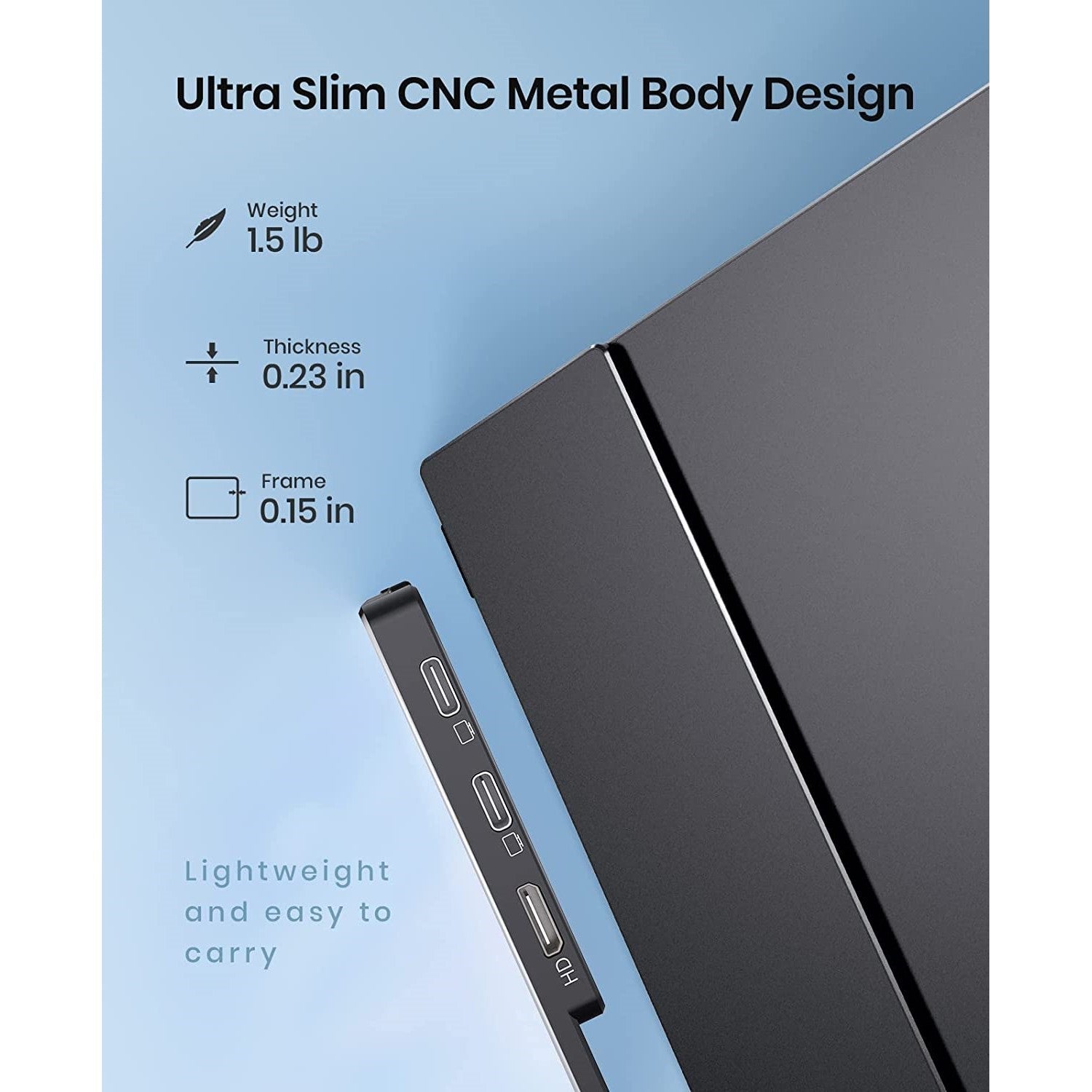 Arzopa A1 Gamut Slim Portable Monitor 14" FHD 1080P IPS Multifunction Gaming Non Touch Screen Arzopa