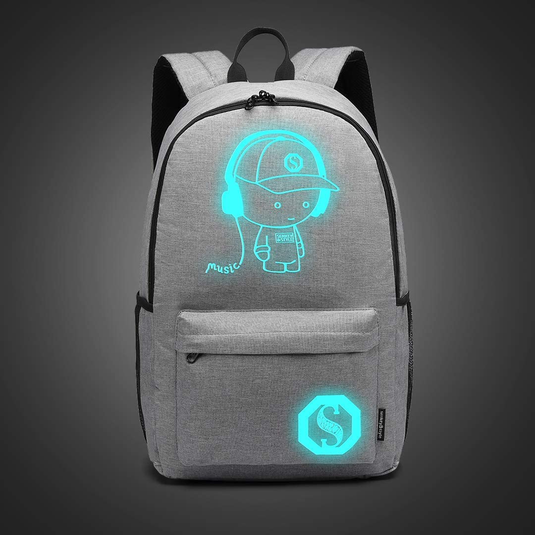 Luminous School Bags For Kids, College Bags For Boys & Girls Students With Waterproof USB Luminous