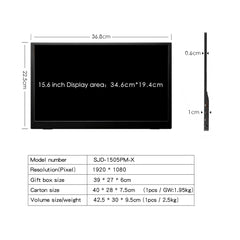 Portable Monitor Touch Screen 15.6 Inches for Laptop, Mobile, 1080p HDR IPS Display Trion
