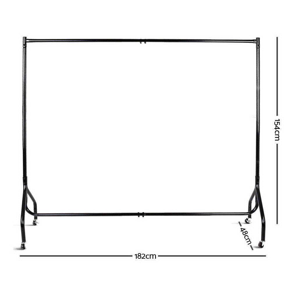 Artiss 6FT Clothes Racks Metal Garment Display Rolling Rail Hanger Airer Stand Portable Tristar Online