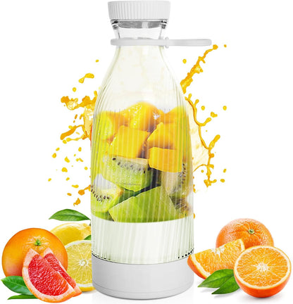 Portable Juice Blender with Stainless Steel 6 Blades Battery Powered USB Mini Blender for Shakes and Smoothies - White Tristar
