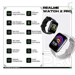 Realme Watch 2 Pro 1.75 Inch AMOLED Metallic Silver Smart Watch Realme