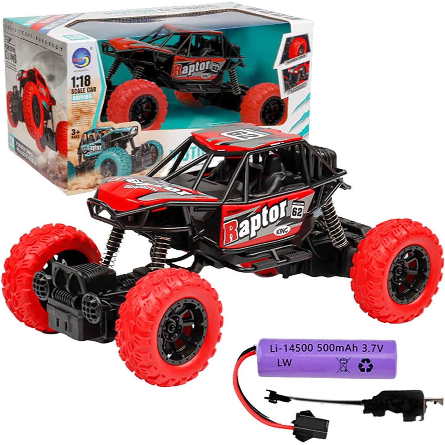 Remote Control Raptor Monster Truck 1:18 Scale Motion Climbing Cross Country RC Toy Car Trion