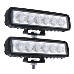 2 x 6inch 18W LED Work Light Bar Driving Lamp Flood Truck Offroad MINING UTE 4WD Tristar Online