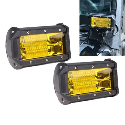 2x 5inch Flood LED Light Bar Offroad Boat Work Driving Fog Lamp Truck Yellow Tristar Online