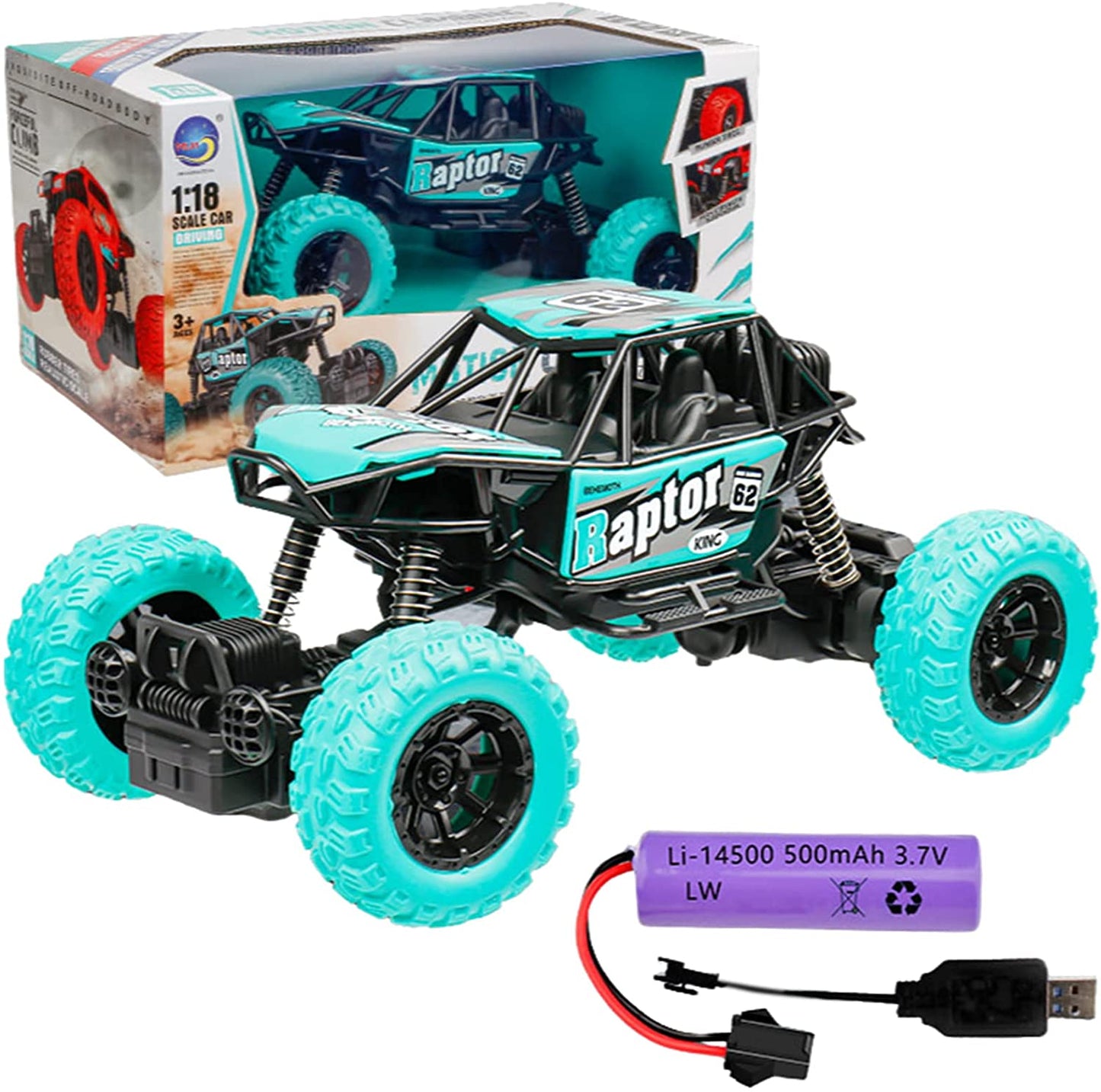Remote Control Raptor Monster Truck 1:18 Scale Motion Climbing Cross Country RC Toy Car Trion