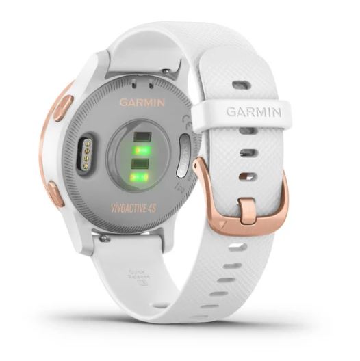 Garmin Vivoactive 4S Smart Watch - Rose Gold with White Band Garmin